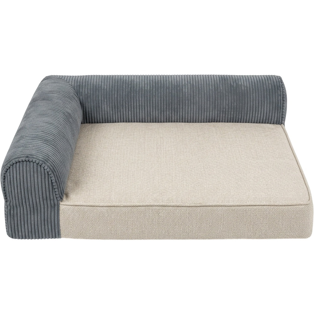 Dbmxf Large L-Shaped Corduroy Bolster Dog Bed Slate Oatmeal 112 cm - Product view